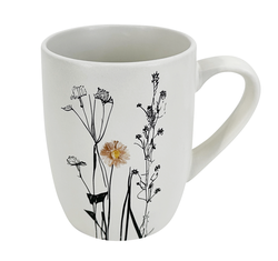 Keramický hrnek Cream Garden Color 350ml, smetanová/černá