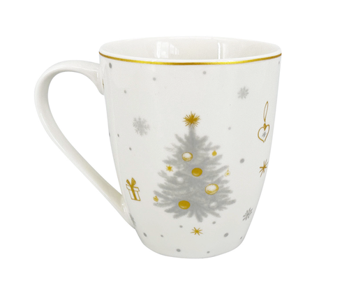 Vánoční hrnek Stříbrná Koleda 300 ml, stříbrná/zlatá