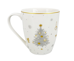 Vánoční hrnek Stříbrná Koleda 300 ml, stříbrná/zlatá