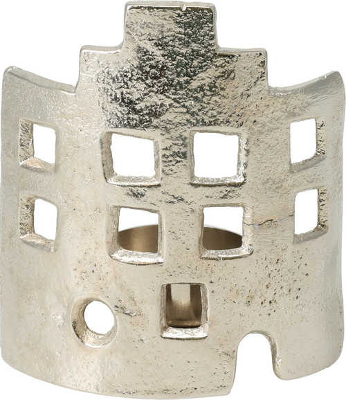 Stříbrný svícen Domek Věž na čajovou svíčku (10x5x11 cm)