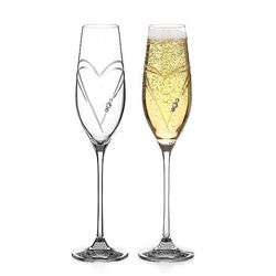 Diamante Swarovski Sklenice na sekt Hearts 210 ml, 2 ks