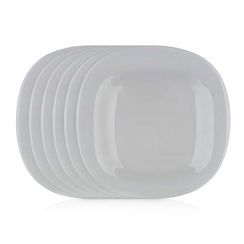 Luminarc Hranatý dezertní talíř CARINE 19 cm, 6 ks, šedá
